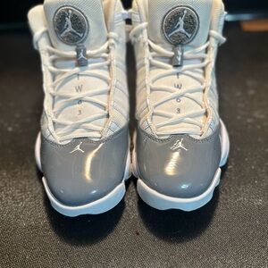 Kids' Jordan Gray and White Sneakers